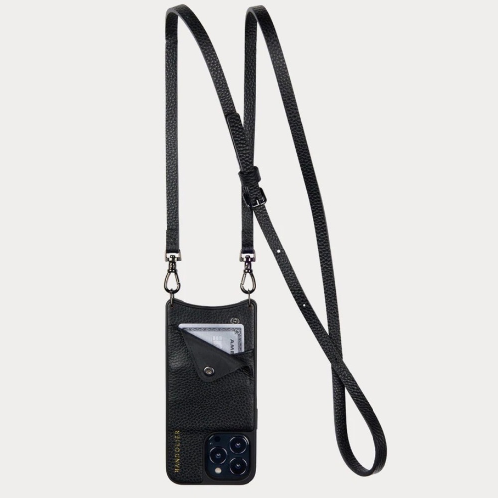 Bandolier Emma pebbled leather Crossbody and Classic Pouch.